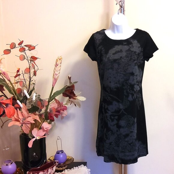 NWT GEISHA Unique Designed Black Gray Stretchy Cardigan Knit Sweater Dress S - Picture 4 of 7